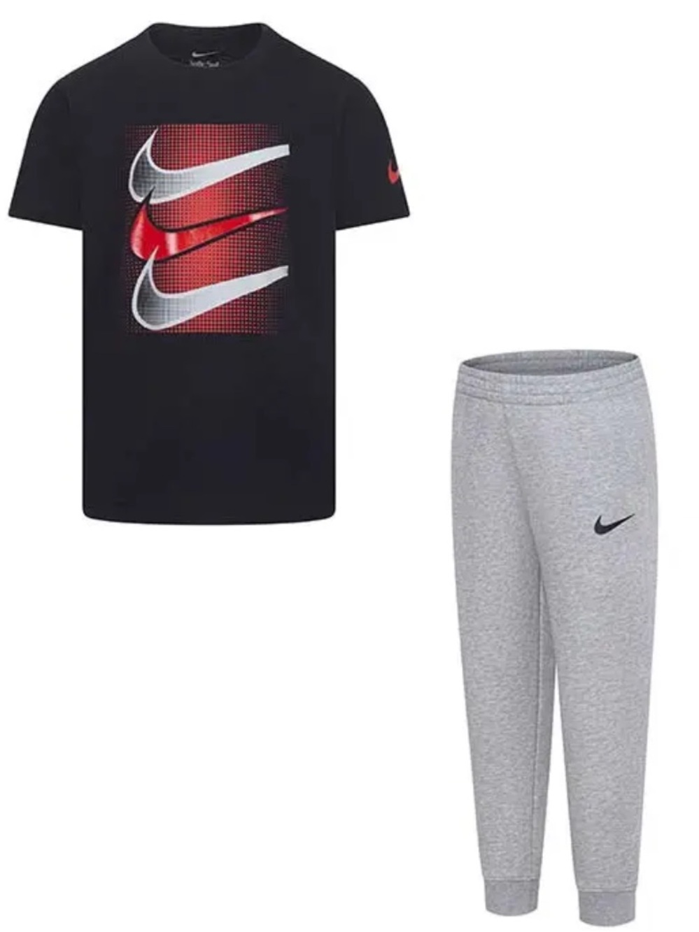 Nike Boy’s Black Graphic Tee + Grey Joggers